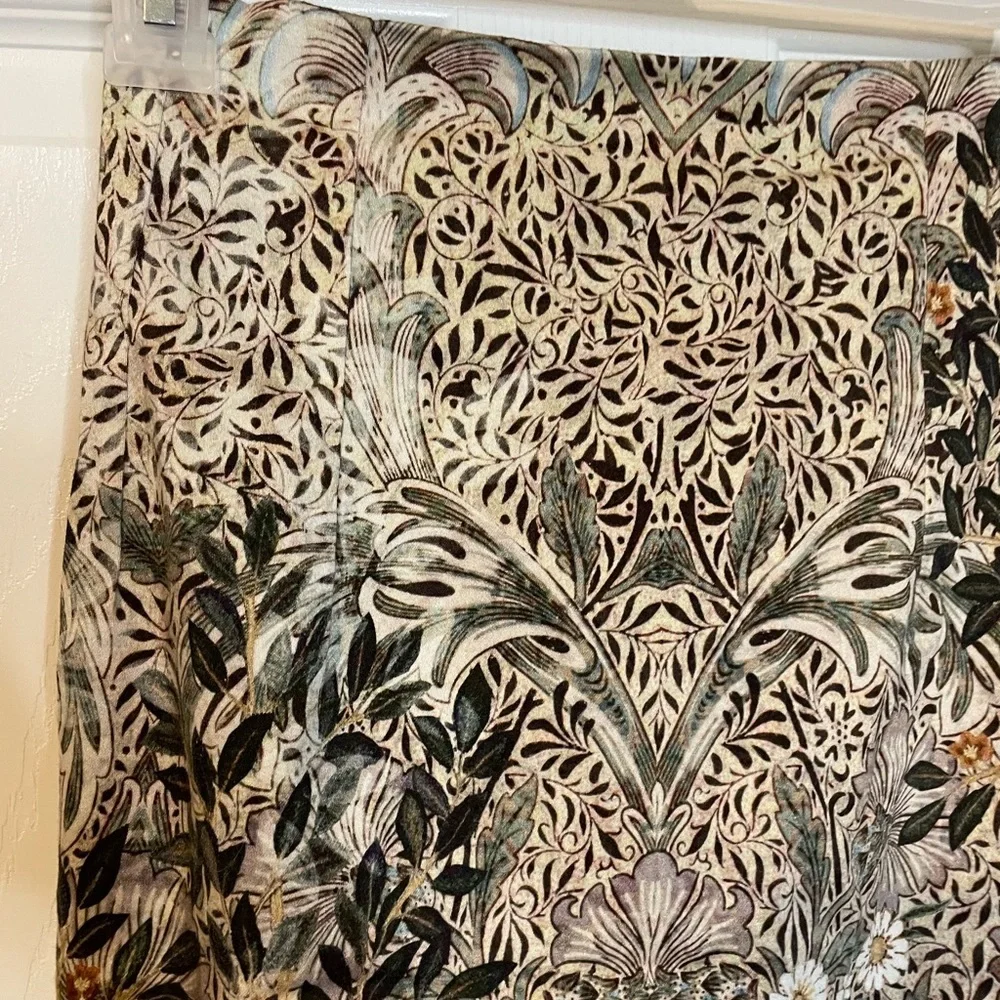MNG Suit neutral colored floral pattern pencil skirt w/ zipper sz 2 - Picture 6 of 11